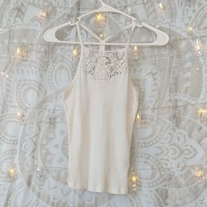 Lacy spaghetti strap tank top